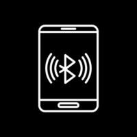 Bluetooth Line Inverted Icon Design vector