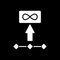 Unlimited Storage Glyph Inverted Icon Design vector