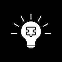 Solution Glyph Inverted Icon Design vector