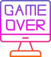 Game Over Line Gradient Icon Design vector