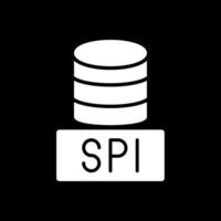 sql bases de datos glifo invertido icono diseño vector