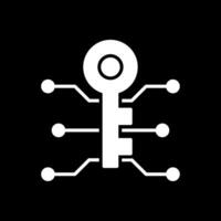 Server Encryption Glyph Inverted Icon Design vector