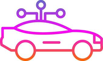 Smart Car Line Gradient Icon Design vector