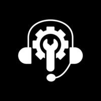 Tech Support Glyph Inverted Icon Design vector