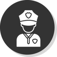 Police Man Glyph Shadow Circle Icon Design vector