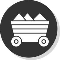 Mining Cart Glyph Shadow Circle Icon Design vector