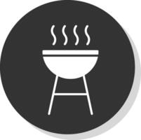 Barbecue Glyph Shadow Circle Icon Design vector