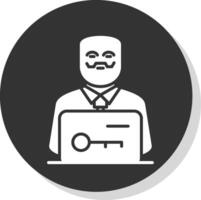 Anonymous Glyph Shadow Circle Icon Design vector
