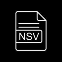 NS V archivo formato línea invertido icono diseño vector