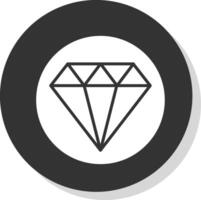 diamante glifo sombra circulo icono diseño vector