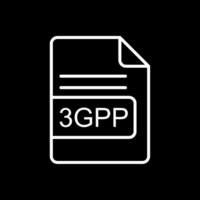 3GPP File Format Line Inverted Icon Design vector