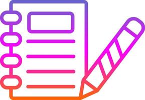 Notes Line Gradient Icon Design vector