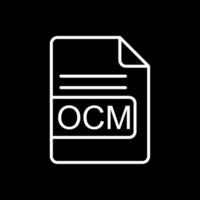 ocm archivo formato línea invertido icono diseño vector