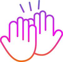 High Five Line Gradient Icon Design vector