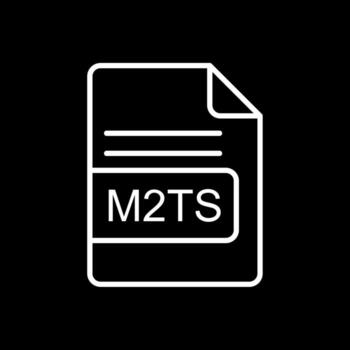 M2TS File Format Line Inverted Icon Design vector