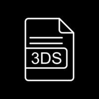 3DS File Format Line Inverted Icon Design vector