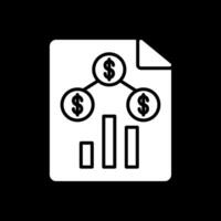 Money Analysis Glyph Inverted Icon Design vector