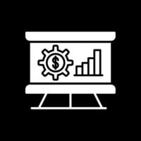 Money Analytics Glyph Inverted Icon Design vector