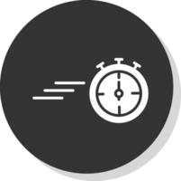 Timer Glyph Shadow Circle Icon Design vector