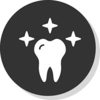 Healthy Tooth Glyph Shadow Circle Icon Design vector