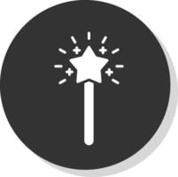 Magic Wand Glyph Shadow Circle Icon Design vector