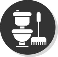 Toilet Glyph Shadow Circle Icon Design vector