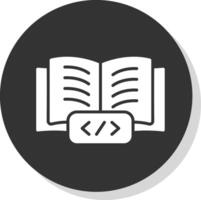 Book Glyph Shadow Circle Icon Design vector