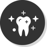 limpiar diente glifo sombra circulo icono diseño vector