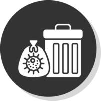 basura glifo sombra circulo icono diseño vector