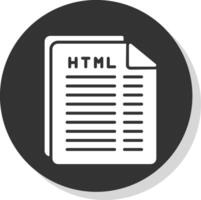 html archivo glifo sombra circulo icono diseño vector