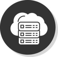 Cloud Servers Glyph Shadow Circle Icon Design vector