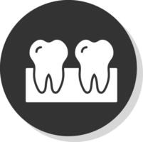 Teeths Glyph Shadow Circle Icon Design vector