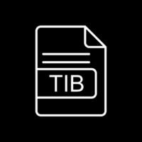 tib archivo formato línea invertido icono diseño vector