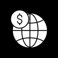 Global Business Glyph Inverted Icon Design vector