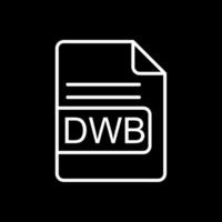 dwb archivo formato línea invertido icono diseño vector