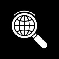 Global Search Glyph Inverted Icon Design vector