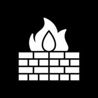 Firewall Glyph Inverted Icon Design vector