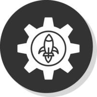 Engineering Glyph Shadow Circle Icon Design vector