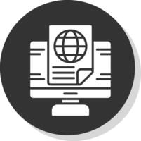 Noticias reporte glifo sombra circulo icono diseño vector