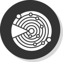 Sonar Glyph Shadow Circle Icon Design vector