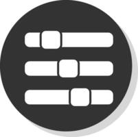 Progreso bar glifo sombra circulo icono diseño vector