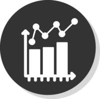 Bar Chart Glyph Shadow Circle Icon Design vector