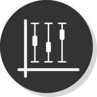 Box Plot Glyph Shadow Circle Icon Design vector