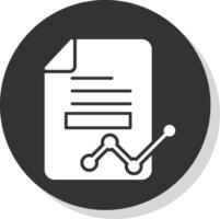 Data Report Glyph Shadow Circle Icon Design vector