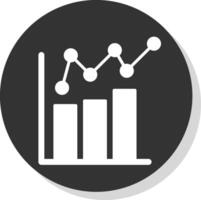 Bar Chart Glyph Shadow Circle Icon Design vector