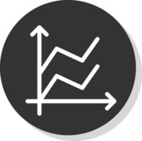 Area Graph Glyph Shadow Circle Icon Design vector