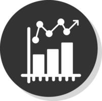 Statistical Chart Glyph Shadow Circle Icon Design vector