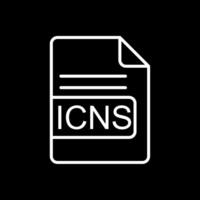 icns archivo formato línea invertido icono diseño vector