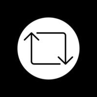 Loop Glyph Inverted Icon Design vector