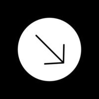 Down Right Arrow Glyph Inverted Icon Design vector